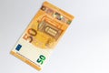 Banknotes on a white background. The concept of the global financial crisis. Suitable for puzzles and magnets