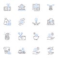 Bankroll line icons collection. Wealth, Finance, Funding, Capital, Investment, My, Cash vector and linear illustration