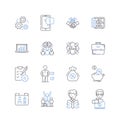 Bankroll line icons collection. Funds, Capital, My, Cash, Finance, Investment, Savings vector and linear illustration