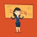 Bankrupt business woman vector illustration.