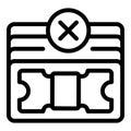 Bankrupt cash icon outline vector. Poverty people