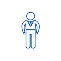 Bankrupt, lame duck line icon concept. Bankrupt, lame duck flat vector symbol, sign, outline illustration.