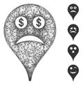 Bankrupt Smiley Map Marker Web Vector Mesh Illustration Royalty Free Stock Photo