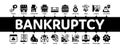 Bankruptcy Business Minimal Infographic Banner Vector