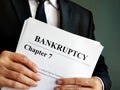 Bankruptcy Chapter 7 documents in the hands Royalty Free Stock Photo