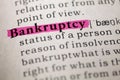 Definition of the word Bankruptcy