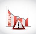 bankruptcy falling graph illustration design