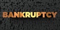 Bankruptcy - Gold text on black background - 3D rendered royalty free stock picture