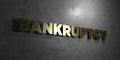 Bankruptcy - Gold text on black background - 3D rendered royalty free stock picture