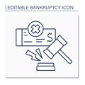 Bankruptcy law line icon