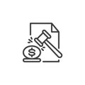 Bankruptcy law line icon Royalty Free Stock Photo