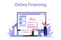 Bankruptcy online service or platform. Financiall crisis with falling