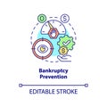 Bankruptcy prevention concept icon