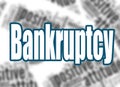 Bankruptcy word with word cloud background