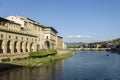 Banks of the Arno, seen from the Ponte Vecchio (Old Bridge), Florence Royalty Free Stock Photo