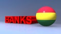 Banks with Bolivia flag on blue