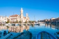 The banks of the Garonne in autumn and the Pont Neuf in Toulouse in Haute Garonne, in Occitanie, France Royalty Free Stock Photo