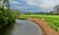 Banks of the River Monnow Royalty Free Stock Photo