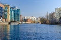 Banks of the river Spree, Spree-Bogen, the Ameron Hotel Abion Spreebogen Waterside in Berlin and the Ernst-Freiberger foundation