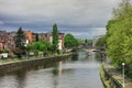 Banks of Sambre River through Namur, Belgium Royalty Free Stock Photo