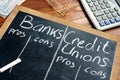 Banks vs. Credit Unions pros and cons.