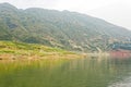 Small farms on the banks of the Yangtze River, China Royalty Free Stock Photo