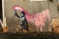 Banksy graffiti in Venice Italy - Child with life jacket and signal rocket