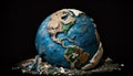 Banksy-Inspired Earth in the Trash: A Grim Reminder of Our Actions, Made with Generative AI