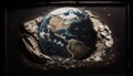 Banksy-Inspired Earth in the Trash: A Grim Reminder of Our Actions, Made with Generative AI