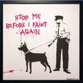 Banksy, `Stop Me Before I Paint Again` 2004, art by Banksy, anonymous English street graffiti artist