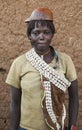 Banna woman in calabash hat/helmet at village market. Key Afar.