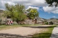 Tourists explore the abandoned buildings in the ghost town