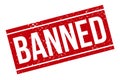 Banned Grunge Rubber Stamp - Vector Royalty Free Stock Photo