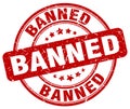 Banned red grunge round vintage stamp Royalty Free Stock Photo