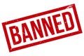 Banned Rubber Grunge Stamp On White Background, Vector Illustration