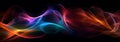 Banner Abstract 3d render. Multicolored waves. Holographic shape in motion. Iridescent gradient digital art for banner