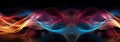 Banner Abstract 3d render. Multicolored waves. Holographic shape in motion. Iridescent gradient digital art for banner