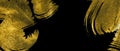 Banner with abstract gold shimmer strokes on black background Royalty Free Stock Photo