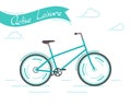 Banner Active leisure. Green bicycle. City bike