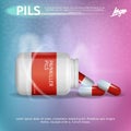 Banner Advertisement Packaging Painkiller Pils Royalty Free Stock Photo