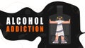 Banner Alcohol addiction. Woman inside the bottle. Royalty Free Stock Photo