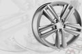 banner, aluminum rim, gray, lacquered, rim, gray, lacquered Royalty Free Stock Photo