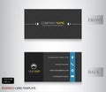 Modern business card black color vector design Royalty Free Stock Photo