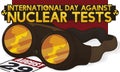 Atomic Goggles and Calendar for International Day Against Nuclear Tests, Vector Illustration