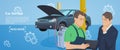 Banner of Auto mechanic service. Car Service. Service station. Maintenance car repair and working