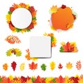 Banner With Autumn Leaves Isolated Royalty Free Stock Photo