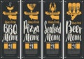 Banner for B-B-Q menu, pizza menu, seafood menu, beer menu Royalty Free Stock Photo