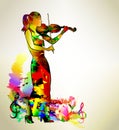 Banner background with violinist