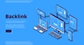 Banner of backlink, chain of hyperlinks Royalty Free Stock Photo