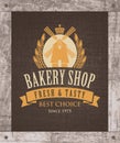 Banner for bakery shop with mill and ears Royalty Free Stock Photo